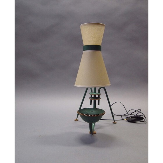 Image 1 of Lampada da tavolo vintage in metallo laccato della Maison Lunel, 1950