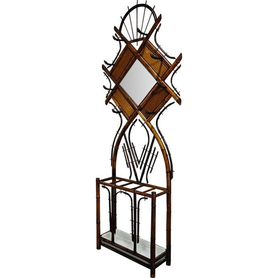 Vintage bamboo coat rack with umbrella stand 950 Whoppah