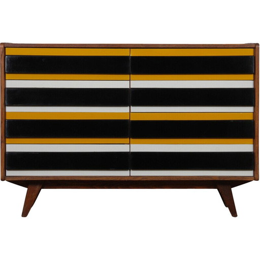 Vintage yellow and black dresser model U-453 by Jiri Jiroutek, 1960