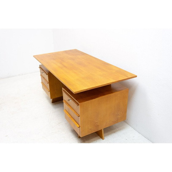 Image 1 of Vintage beech and plywood desk, Czechoslovakia 1970