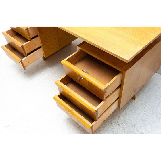 Image 1 of Vintage beech and plywood desk, Czechoslovakia 1970