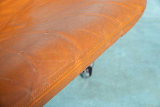 Image 1 of Cognac leather designer armchair 60s, midmod leather lounge chair