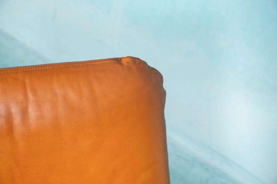 Image 1 of Cognac leather designer armchair 60s, midmod leather lounge chair