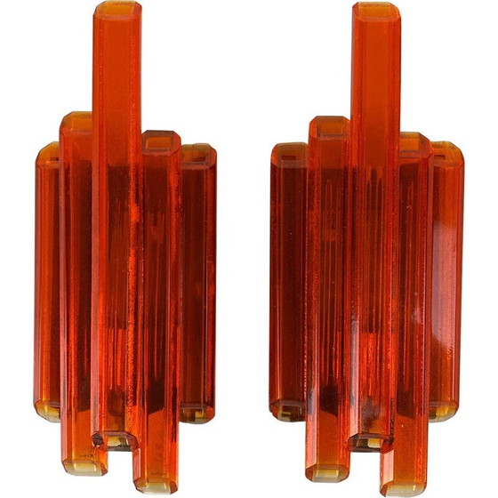 Image 1 of Pair of vintage vintage Brutalist Danish wall lamps by Claus Bolby for Cebo Industri, 1970s