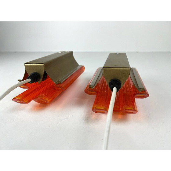 Image 1 of Pair of vintage vintage Brutalist Danish wall lamps by Claus Bolby for Cebo Industri, 1970s