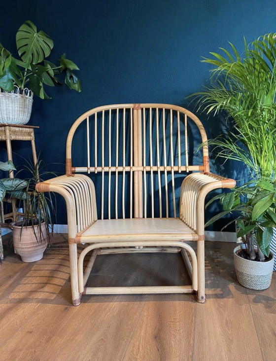 Image 1 of Fauteuil design vintage en rotin