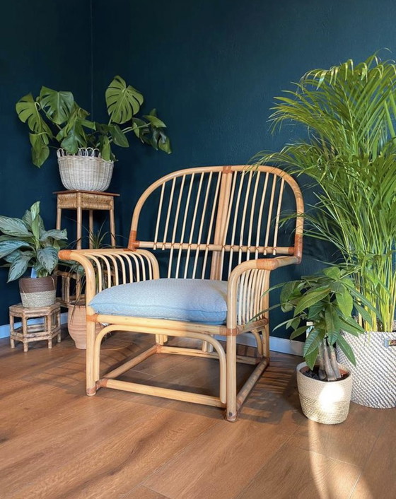 Image 1 of Fauteuil design vintage en rotin