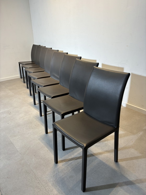 Image 1 of Set Of 8 Leather "Bonaldo" Chairs