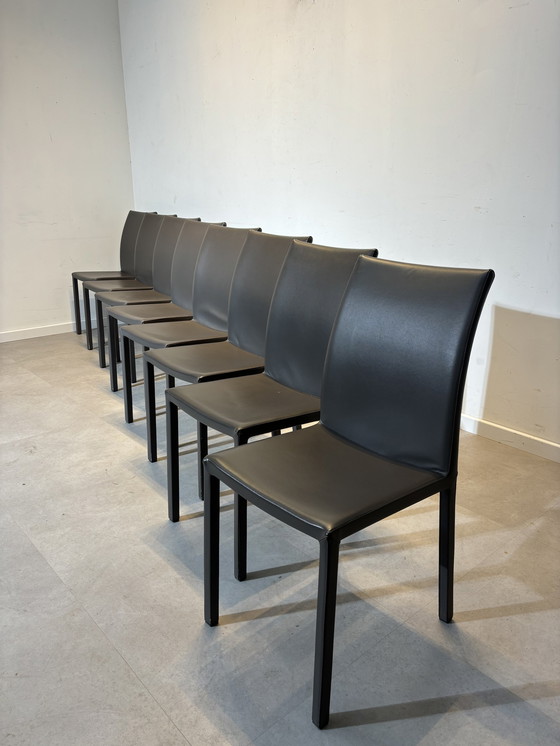 Image 1 of Set Of 8 Leather "Bonaldo" Chairs