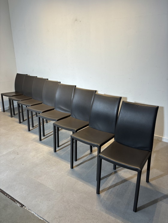 Image 1 of Set Of 8 Leather "Bonaldo" Chairs