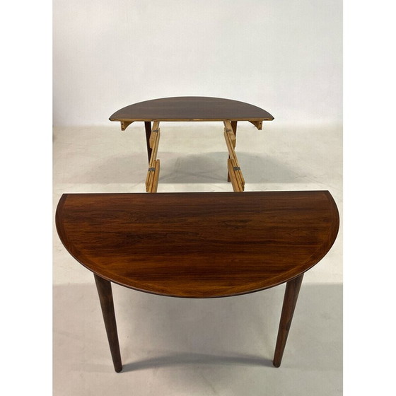 Image 1 of Vintage round dining table with 2 extensions, 1960