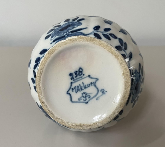 Image 1 of Royal Tichelaar Makkum - Vase à double gourde bleu et blanc