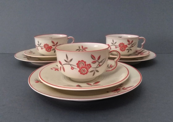 Image 1 of Set per la colazione Art-Deco/Bauhaus 'Metropolis' di Otto Prutscher, 3 pezzi, 1935