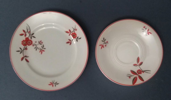 Image 1 of Set per la colazione Art-Deco/Bauhaus 'Metropolis' di Otto Prutscher, 3 pezzi, 1935