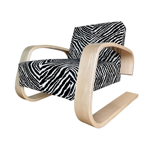 Mid century Zebra Tank armchair model 400 by Alvar Aalto for Artek, Finland 1970s