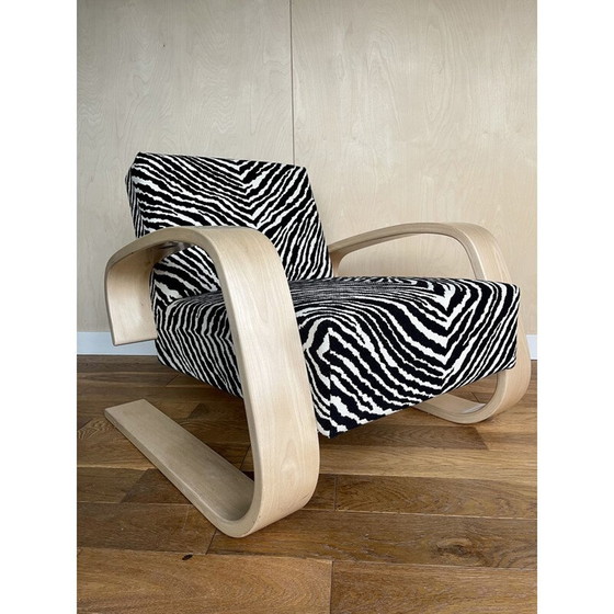 Image 1 of Mid century Zebra Tank armchair model 400 by Alvar Aalto for Artek, Finland 1970s