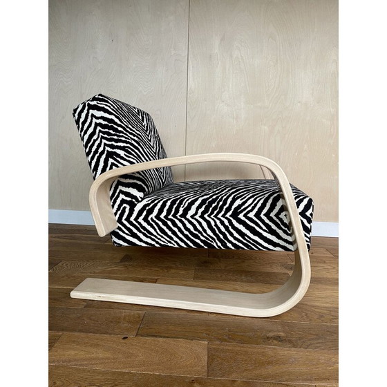 Image 1 of Mid century Zebra Tank armchair model 400 by Alvar Aalto for Artek, Finland 1970s