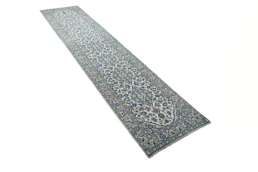 Hand-knotted Keshan oriental rug runner - 444 X 95 Cm