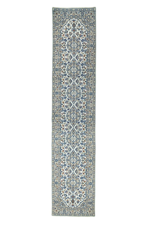 Hand-knotted Keshan oriental rug runner - 444 X 95 Cm