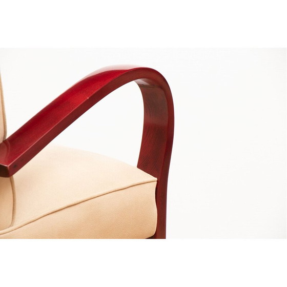 Image 1 of Pair of vintage French art deco armchairs in faus suede