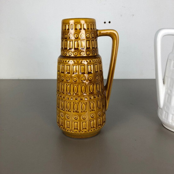 Image 1 of Pair of vintage glazed ceramic vases for Scheurich, Germany 1970