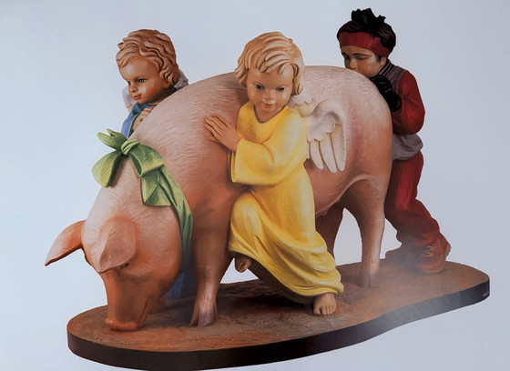 Image 1 of Jeff Koons: "Ushering In Banality, 1988." Original Museum Offset Print Fondation Beyeler.  Stamped on the Back.