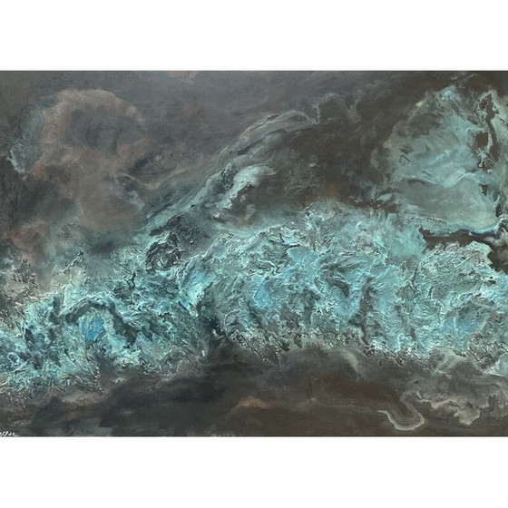 Image 1 of Vintage painting "Atoll" by Frédérique Domergue