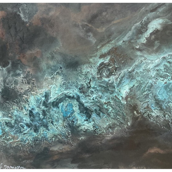 Image 1 of Vintage painting "Atoll" by Frédérique Domergue