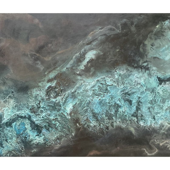 Image 1 of Vintage painting "Atoll" by Frédérique Domergue