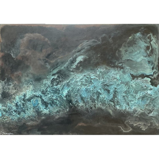 Image 1 of Vintage painting "Atoll" by Frédérique Domergue