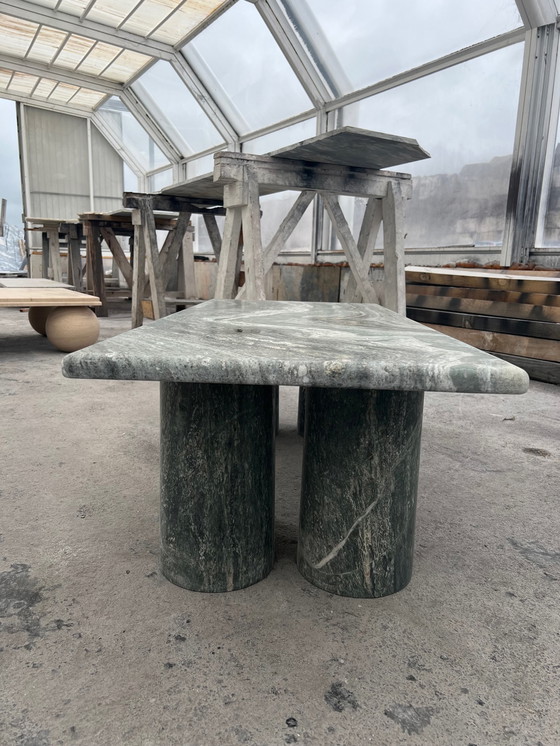 Image 1 of Green marble rectangle coffee table