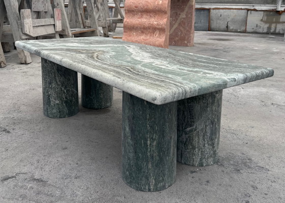 Image 1 of Green marble rectangle coffee table