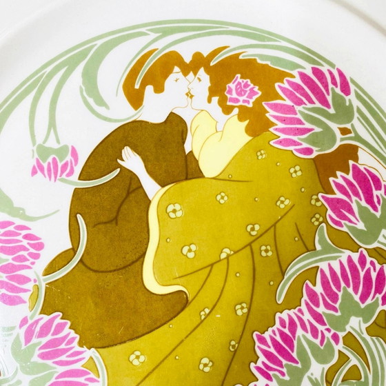 Image 1 of Ancienne assiette Art Nouveau Jugendstil KG Luneville France 1900s