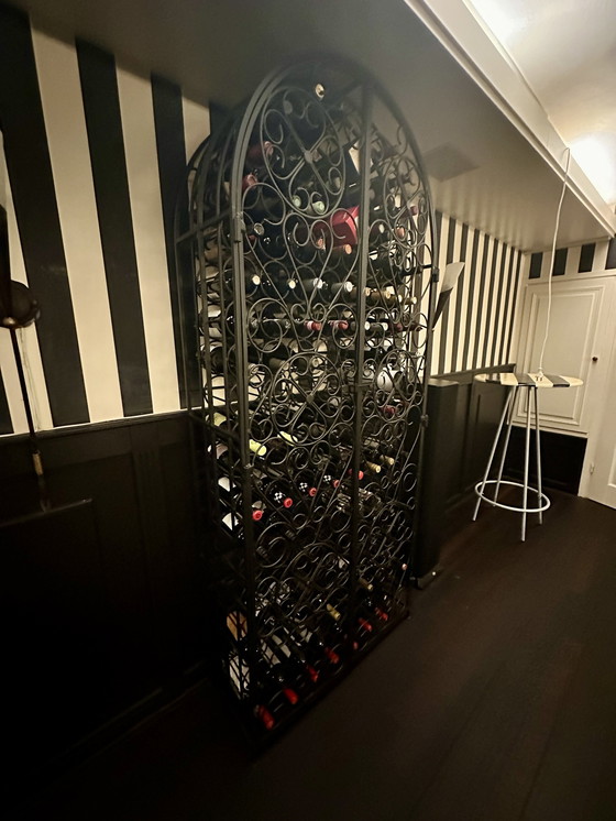 Image 1 of Metal Wine Rack With Two Doors, 125 Bottles!