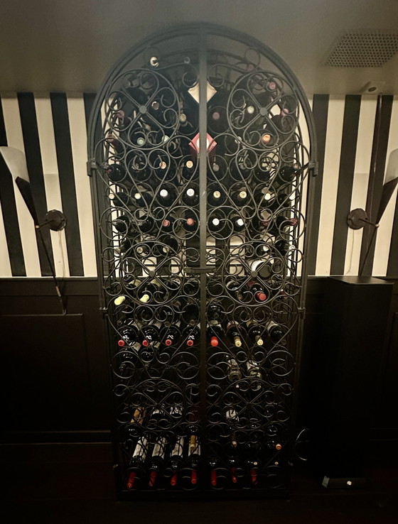 Image 1 of Metal Wine Rack With Two Doors, 125 Bottles!