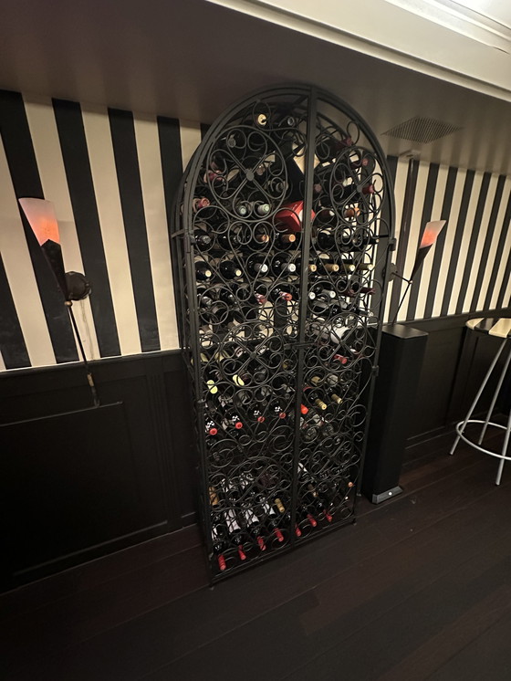 Image 1 of Metal Wine Rack With Two Doors, 125 Bottles!