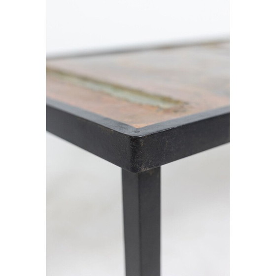 Image 1 of Vintage lava and metal coffee table by Robert and Jean Cloutier, 1950