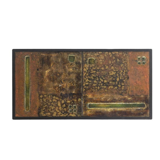 Image 1 of Vintage lava and metal coffee table by Robert and Jean Cloutier, 1950