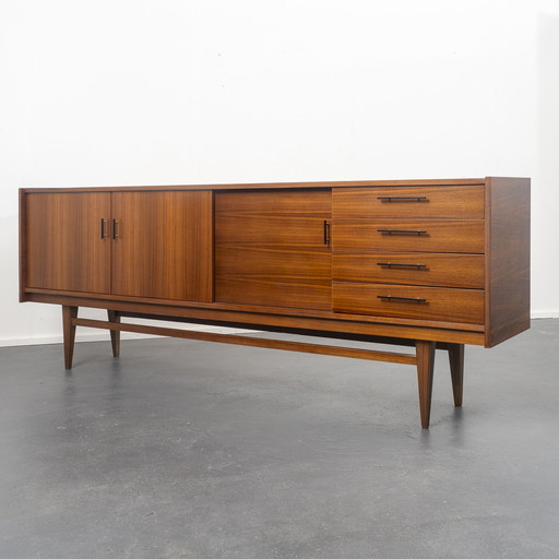 50s sideboard, walnut, sliding doors, restored, 233cm