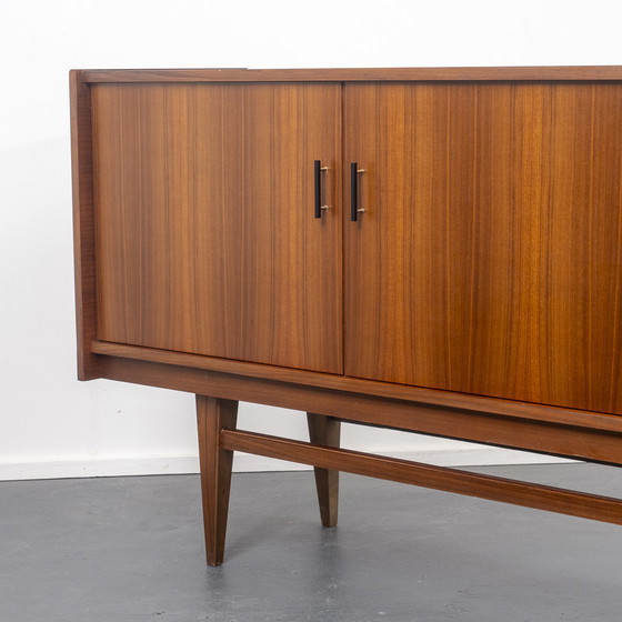 Image 1 of 50s sideboard, walnut, sliding doors, restored, 233cm