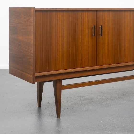 Image 1 of 50s sideboard, walnut, sliding doors, restored, 233cm