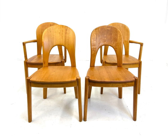 Image 1 of 4x Chaises de salle à manger vintage Niels Koefoed