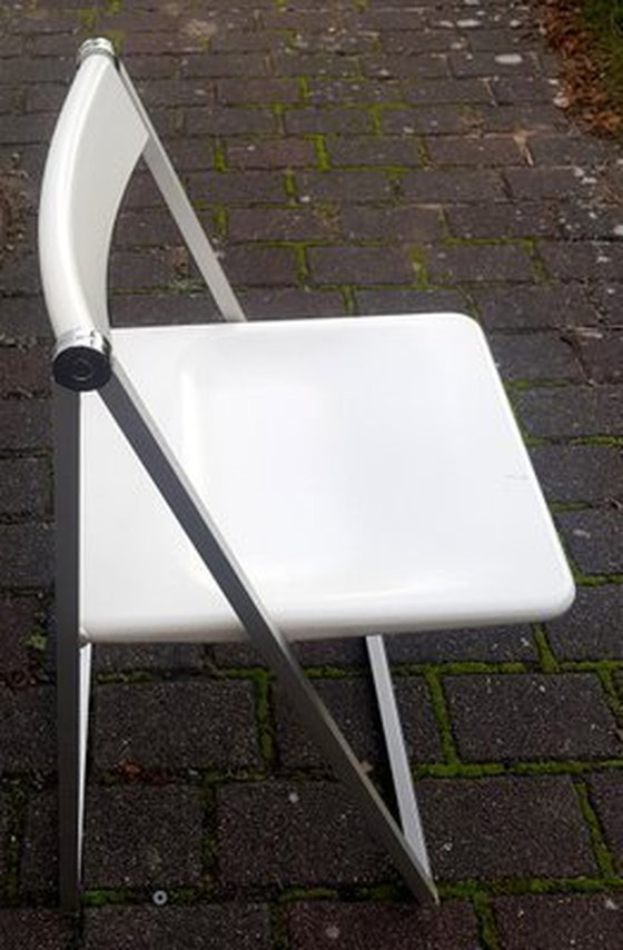 Image 1 of White Folding Chair By F. Hero & K. Odermatt For Interlübke, 1970S