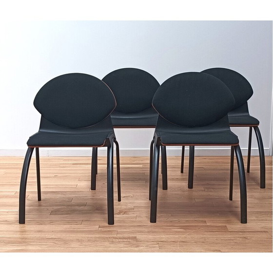 Image 1 of Vintage meeting chair model 461 in wood and fabric by Strafor