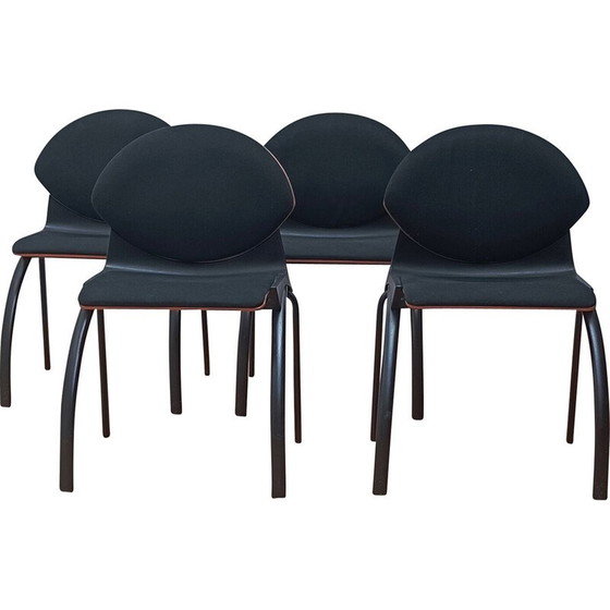 Image 1 of Vintage meeting chair model 461 in wood and fabric by Strafor