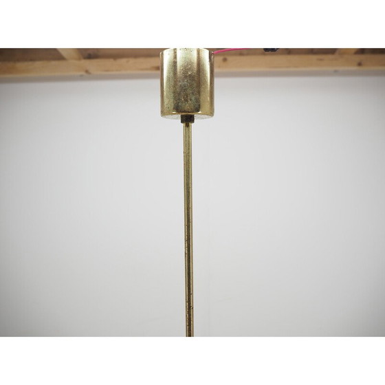 Image 1 of Lámpara de araña de cristal y latón de mediados de siglo, década de 1970