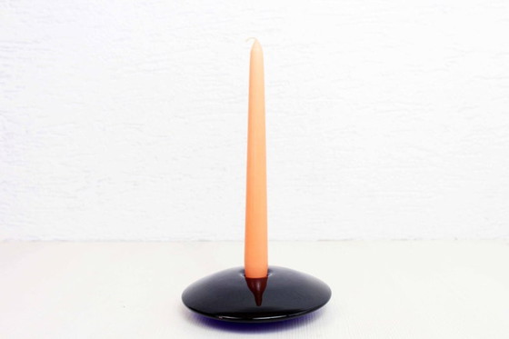 Image 1 of Saucer shape glass candlestick 1970