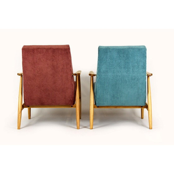 Image 1 of Pair of mid-century pink and turquoise armchairs, 1960s