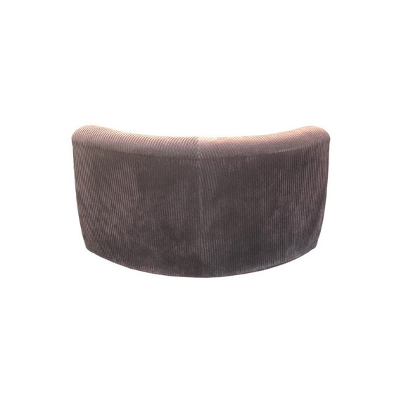 Image 1 of Vintage corner chair in brown velvet, 1970