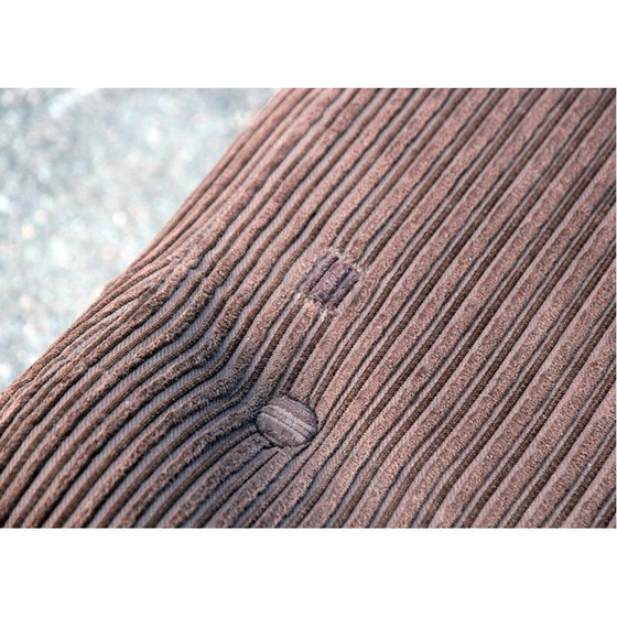 Image 1 of Vintage corner chair in brown velvet, 1970